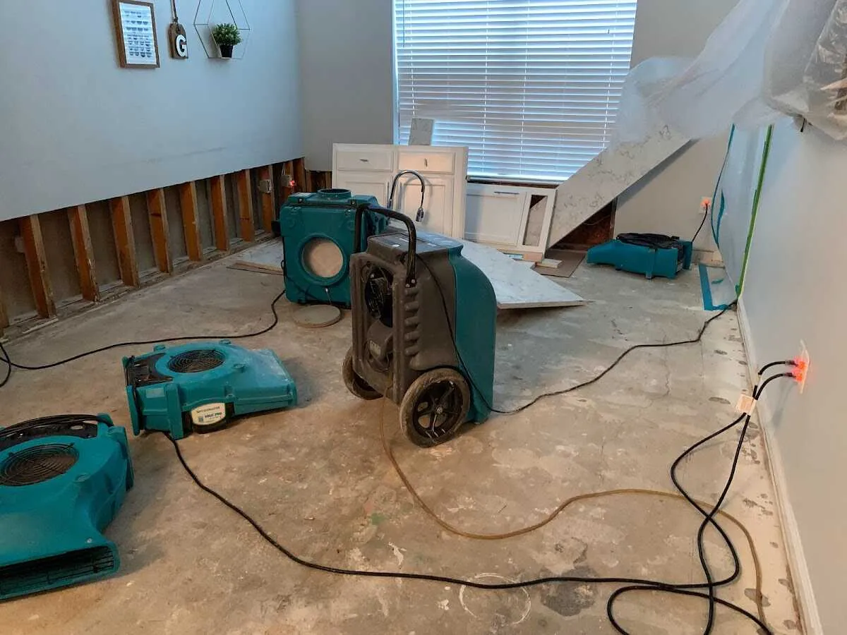 Dehumidifier in flood-cut room for Water Extraction & Removal in Asheboro